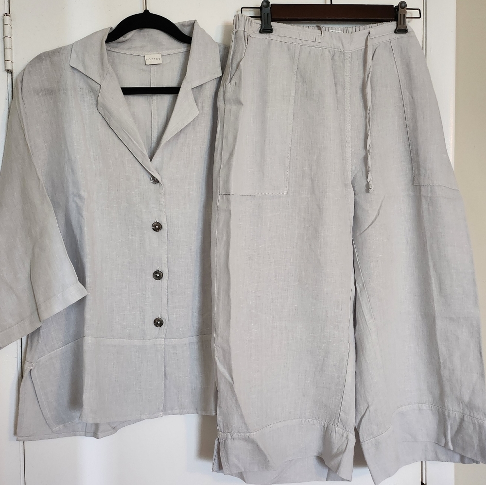 Women's light gray Poetry linen suit